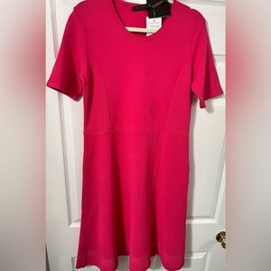 BIANA Pink Short Sleeve Ribbed Knit Dress - Size 12